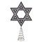 Kurt Adler 9.5" Silver Star of David Hanukkah Holiday Tree Topper
